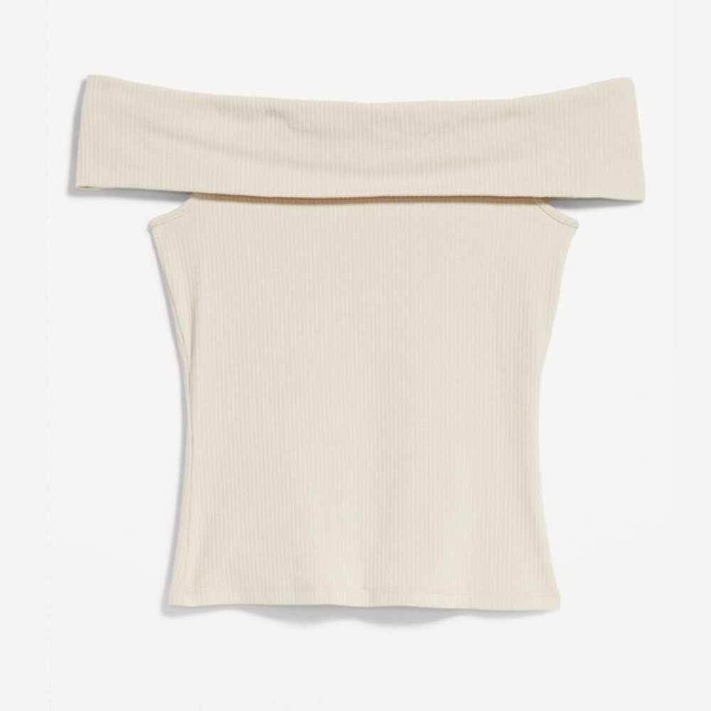 Off-Shoulder Ribbed Top - Picture 5 of 7